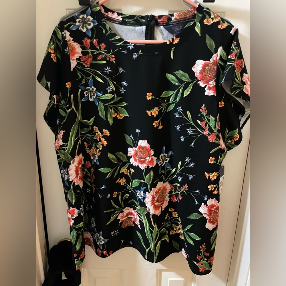 2x Rachel Roy Black Floral Blouse NWT